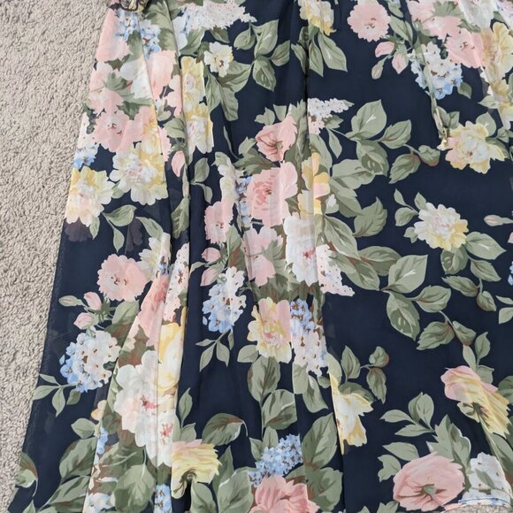 Show Me Your Mumu Small Kylie Lace Up Dress Blue with Pastel Floral - Picture 3 of 8